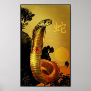 Chinesisches Zodiac Snake Poster