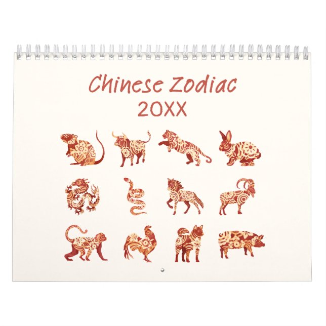 Chinesisches Zodiac-Tierzeichen Kalender (Titelbild)