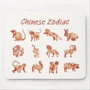 Chinesisches Zodiac-Tierzeichen Mousepad