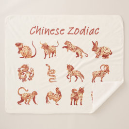 Chinesisches Zodiac-Tierzeichen Sherpadecke