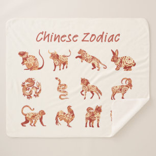 Chinesisches Zodiac-Tierzeichen Sherpadecke
