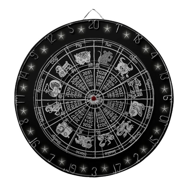Chinesisches Zodiac Wheel Custom Dartscheibe (vorne)