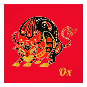 Chinesisches Zodiac-Zeichen - Ox Fotodruck