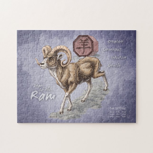 Chinesisches Zodiaka-Jahr der Ram Art Puzzle (Horizontal)