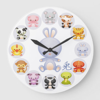 Chinesisches Zodiaka-Jahr des Kaninchens Große Wanduhr