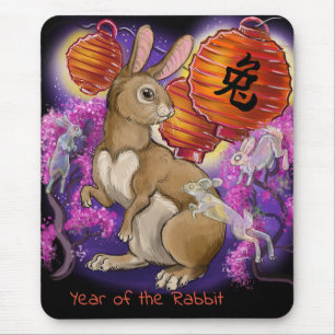 Chinesisches Zodiaka-Jahr des Kaninchens Mousepad