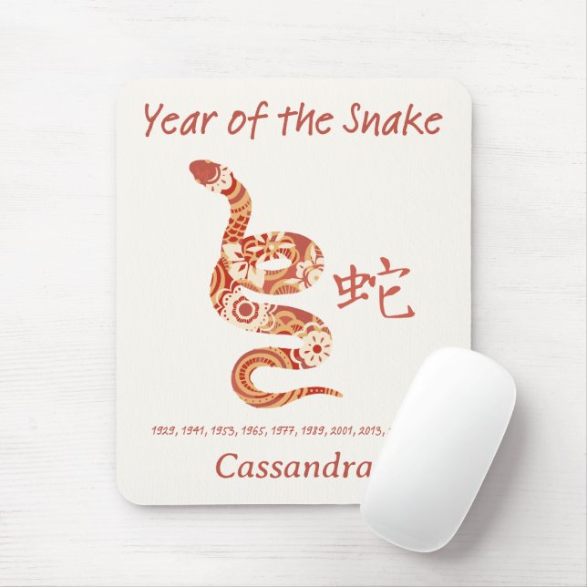 Chinesisches Zodiaka-Jahr des Schlangentierzeichen Mousepad (Mit Mouse)