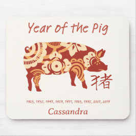 Chinesisches Zodiaka-Jahr des Schweinezeichens Mousepad