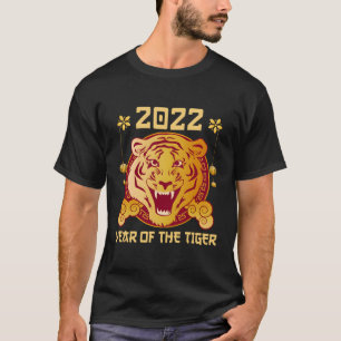 Chinesisches Zodiaka-Jahr des Tiger 2022 glücklich T-Shirt