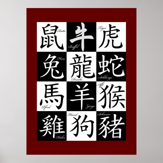 Chinesisches Zodiakposter Poster (Vorne)