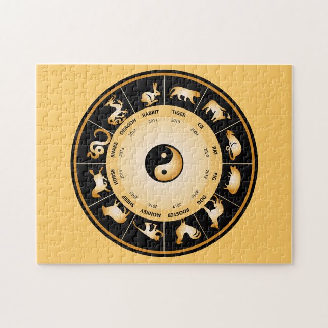 Chinesisches Zodiakrad Puzzle (Horizontal)