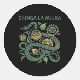 Chinga La Migra Anti Trump Eis Out Runder Aufkleber