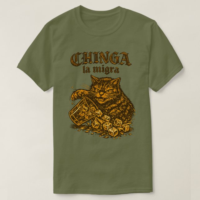  Chinga la migra Cat anti-ICE | Political Protest  T-Shirt (Design vorne)