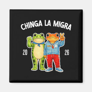 Chinga la migra lustiger Frosch Protest Grafik Magnet