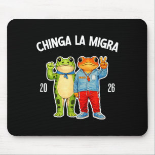 Chinga la migra lustiger Frosch Protest Grafik Mousepad