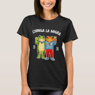 Chinga la migra lustiger Frosch Protest Grafik  T-Shirt