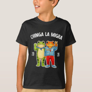 Chinga la migra lustiger Frosch Protest Grafik T-Shirt