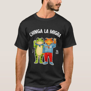 Chinga la migra lustiger Frosch Protest Grafik T-Shirt