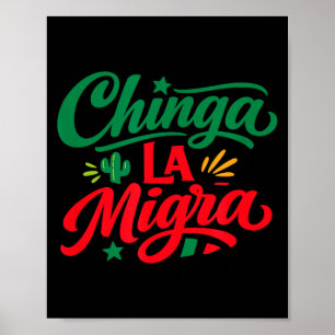 Chinga la migra mexikanische Typografie Statement Poster