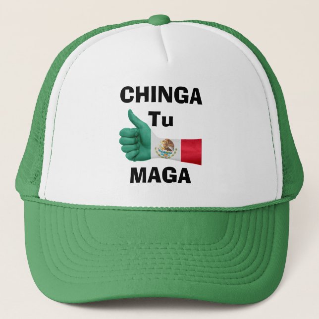 Chinga Tu Maga Trucker Hat Truckerkappe (Vorderseite)