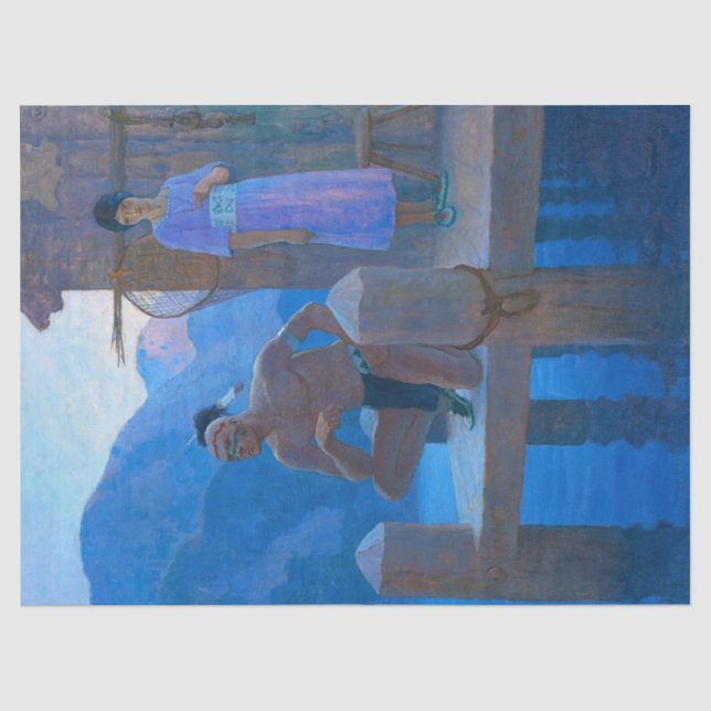 Chingachgook von Newell Convers Wyeth Seidenpapier (Vorderseite)