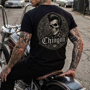 Chingon Rockabilly Totenkopf Rückseite Hit T-Shirt