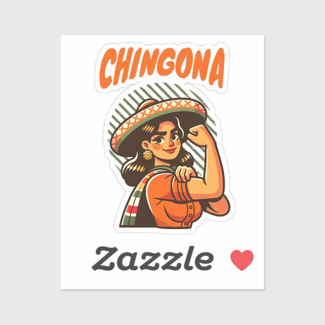 Chingona Latina Hispanic Heritage Aufkleber (Blatt)