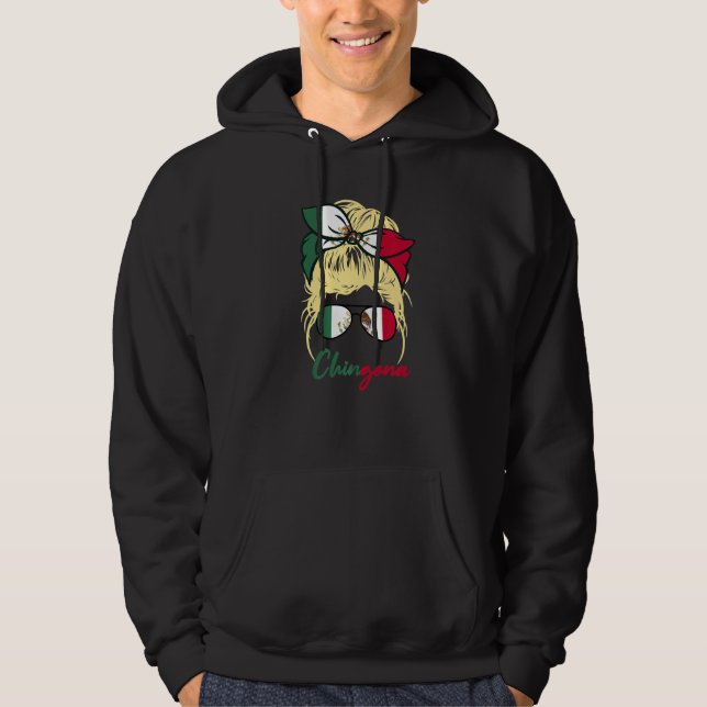 Chingona Mexican Girl Light Hair Blonde Mexicana G Hoodie (Vorderseite)