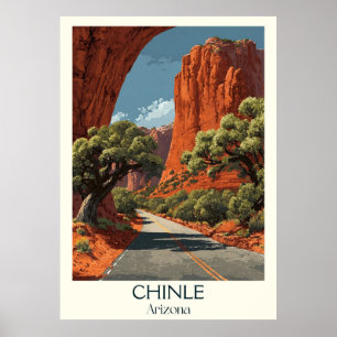 Chinle Arizona   Retro Canyo Poster