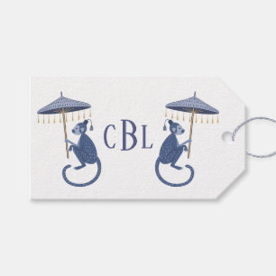 Chinoiserie Affen Mit Monogramm Geschenketiketten Geschenkanhänger