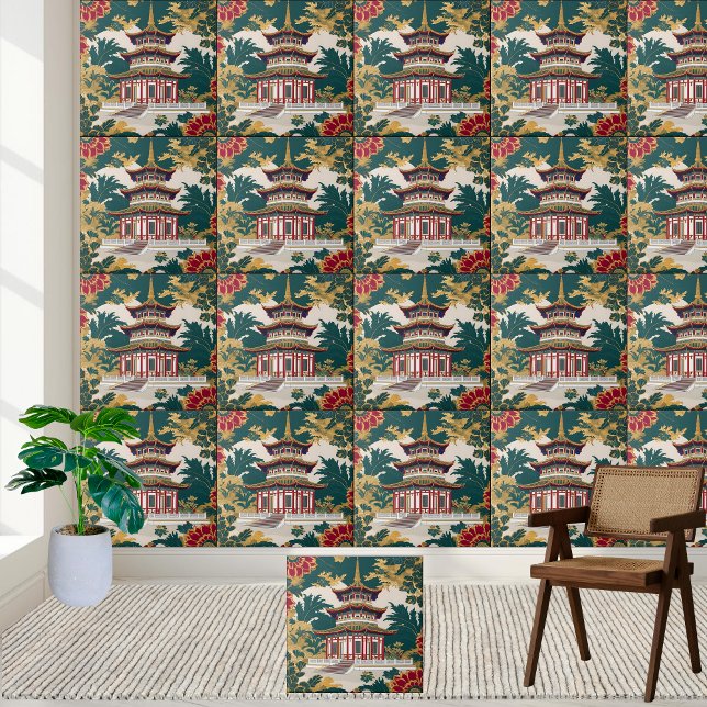 Chinoiserie Al Porto Fliese (Chinoiserie Wall Art Tile)