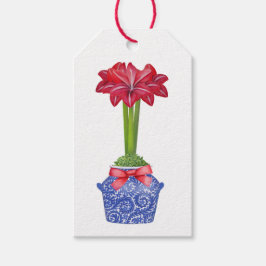 Chinoiserie Amaryllis Gift Tags Geschenkanhänger