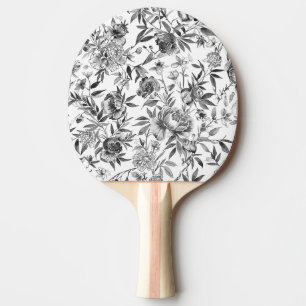 Chinoiserie-Aquarell-Blumen-Botanik-Malerei Tischtennis Schläger
