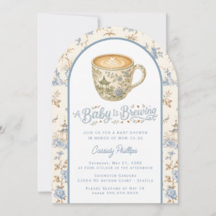 Chinoiserie Baby braut Baby Shower Kaffee Einladung