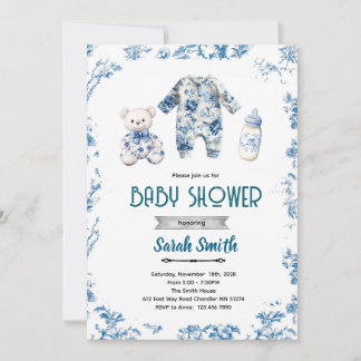 Chinoiserie baby shower party invitation einladung