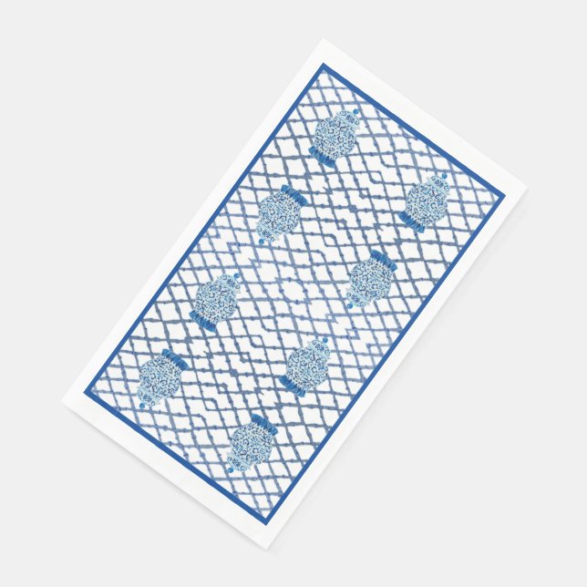 Chinoiserie Bamboo Ginger Jar Serviette (Ecke)