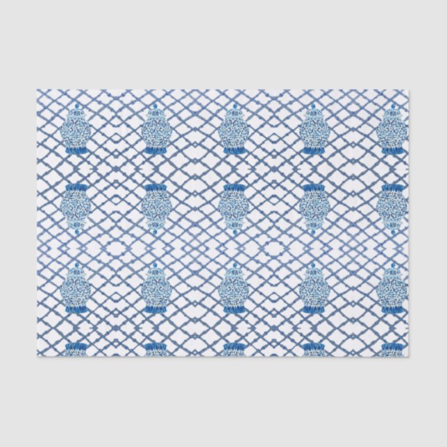 Chinoiserie Bamboo Ginger Jars   Seidenpapier (Vorderseite)