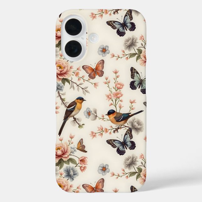 Chinoiserie Bird and Butterfly Harmonie Case-Mate iPhone Hülle (Rückseite)