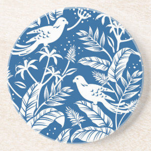 Chinoiserie Bird Blauen & Weiß Getränkeuntersetzer