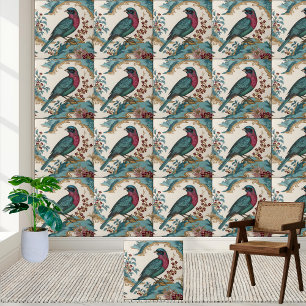 Chinoiserie Bird und Floral Tile Fliese