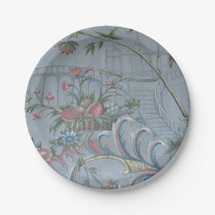 Chinoiserie Blau China Blumengarten Rosa Pappteller