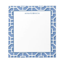 Chinoiserie Blau und Weiß Fret Muster