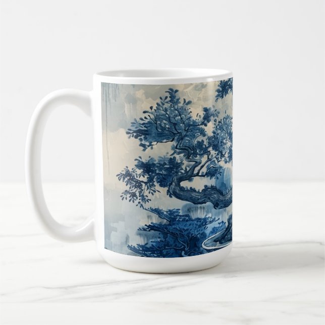 Chinoiserie Blau und Weiß Porzellan Design Kaffeetasse (Links)