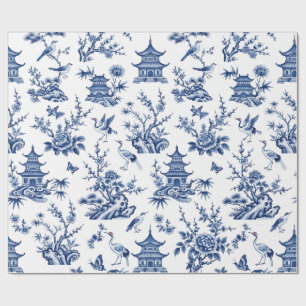 Chinoiserie Blau-Weiße Geschenkpapier