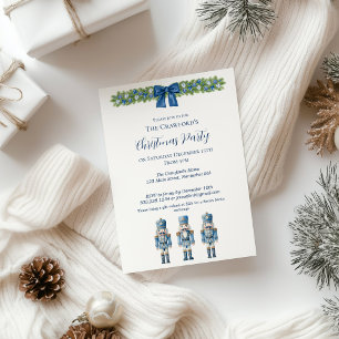 Chinoiserie Blau-weißer Nussknacker Weihnachten  Einladung