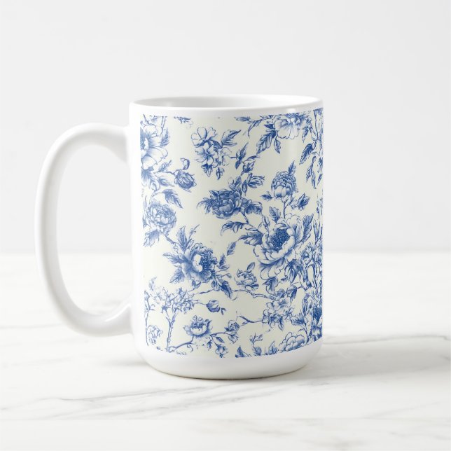 Chinoiserie Blaue Blumen-Tasse Kaffeetasse (Links)