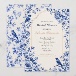 Chinoiserie Blaue Brautparty Einladung