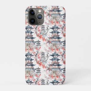 Chinoiserie Blaue Pagode Rosa Blüten Floral Case-Mate iPhone Hülle