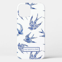 Chinoiserie Blaue und weiße Schwalben Vögel mit Na Case-Mate iPhone Hülle