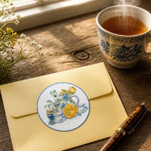 Chinoiserie Blaue und Weiße Teekanne Rosen Teepart